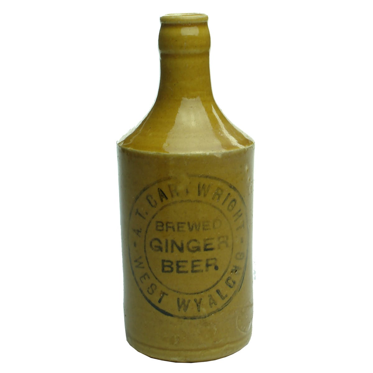 Ginger Beer. A. T. Cartwright, West Wyalong. Crown Seal. Dump. All Tan. (New South Wales)