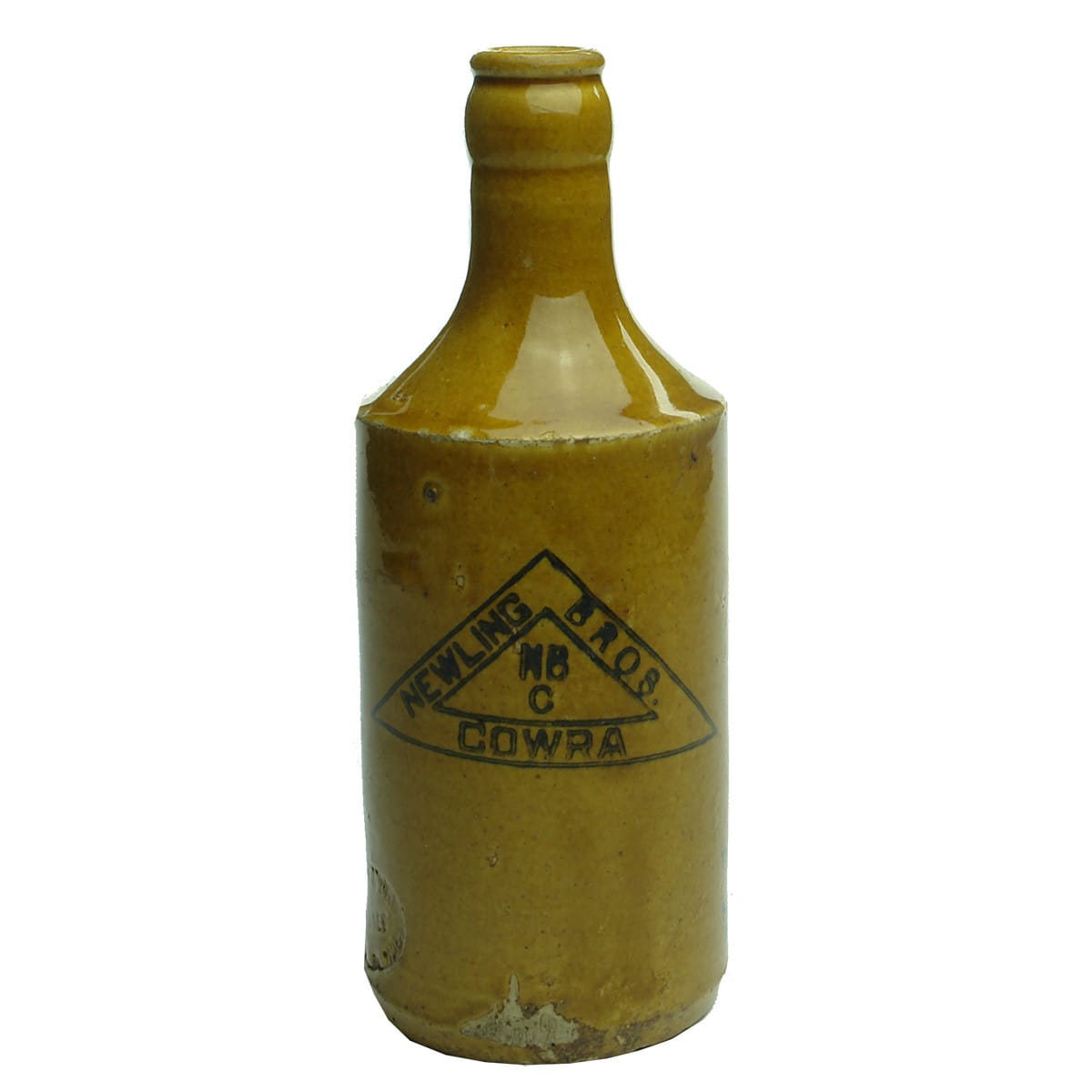 Ginger Beer. Newling Bros., Cowra. Dump. All Tan. Crown Seal. (New South Wales)