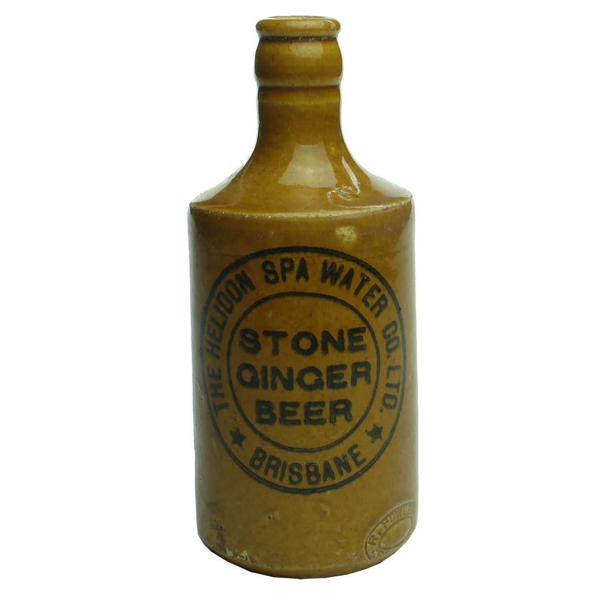 Ginger Beer. The Helidon Spa Water Co. Ltd., Brisbane. Crown Seal. Dump. All Tan. (Queensland)