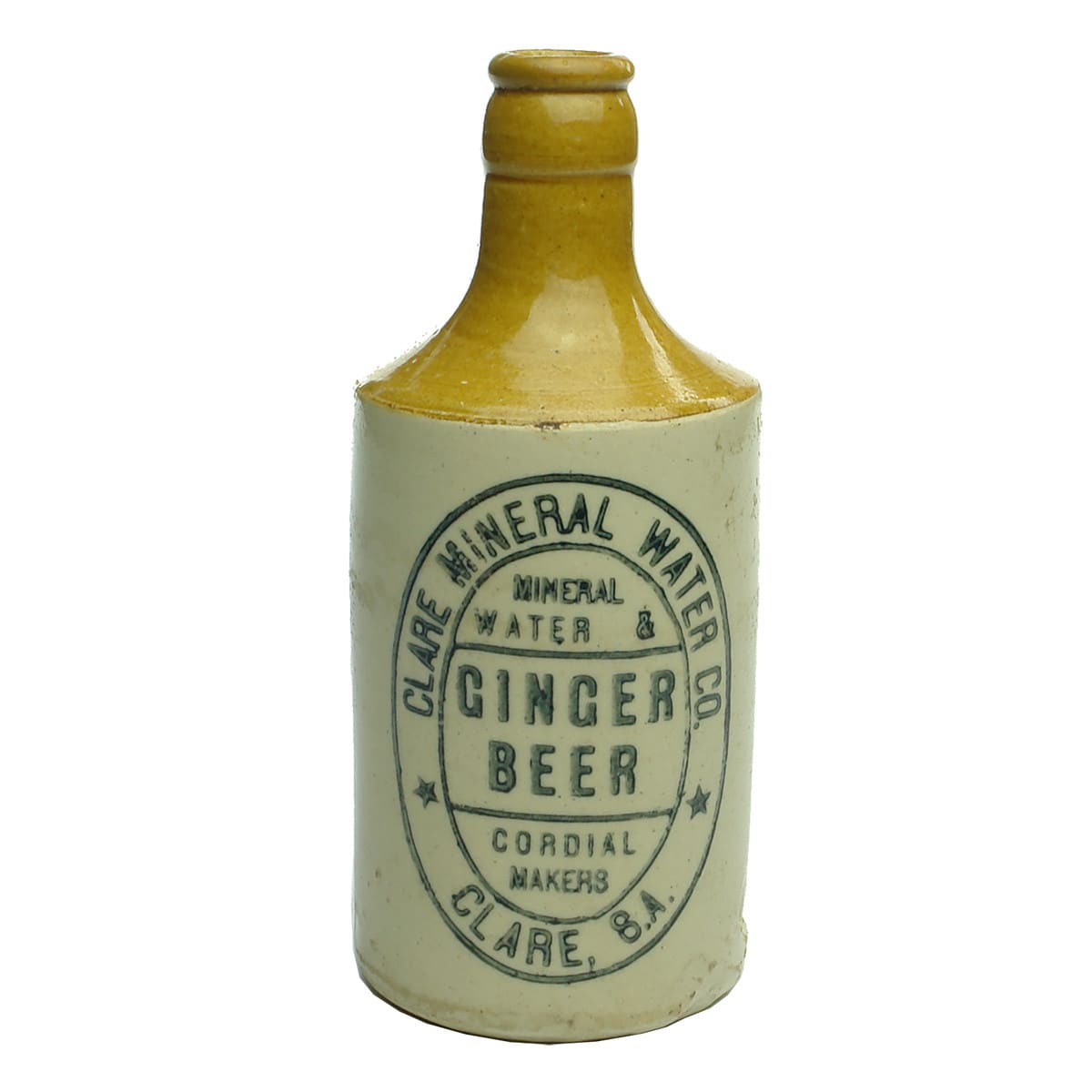 Ginger Beer. Clare Mineral Water Co., Clare. Crown Seal. Dump. Tan Top. (South Australia)