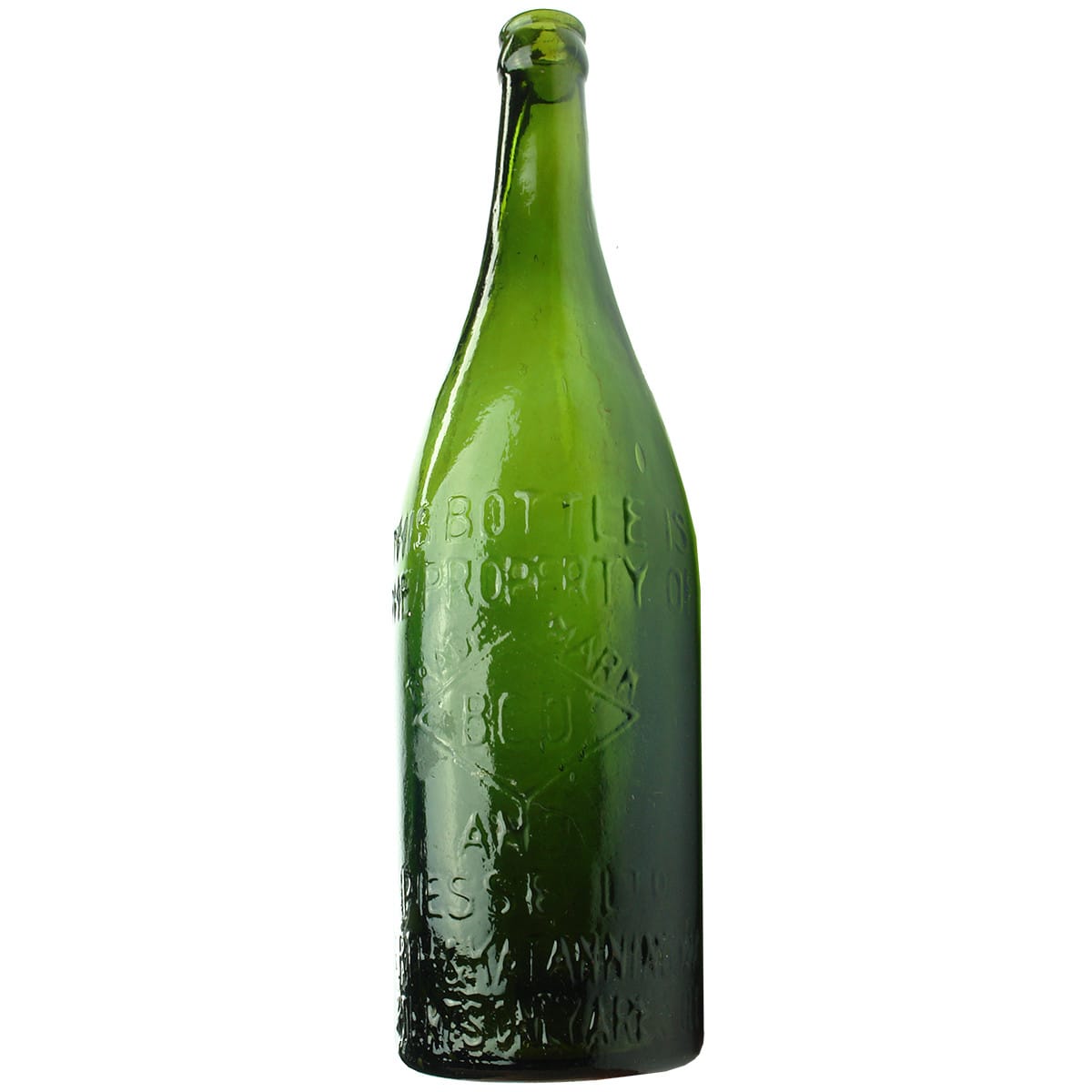 Crown Seal Beer. BCD & Piesse Ltd. Perth & Katanning. Dark Green. 26 oz. (Western Australia)