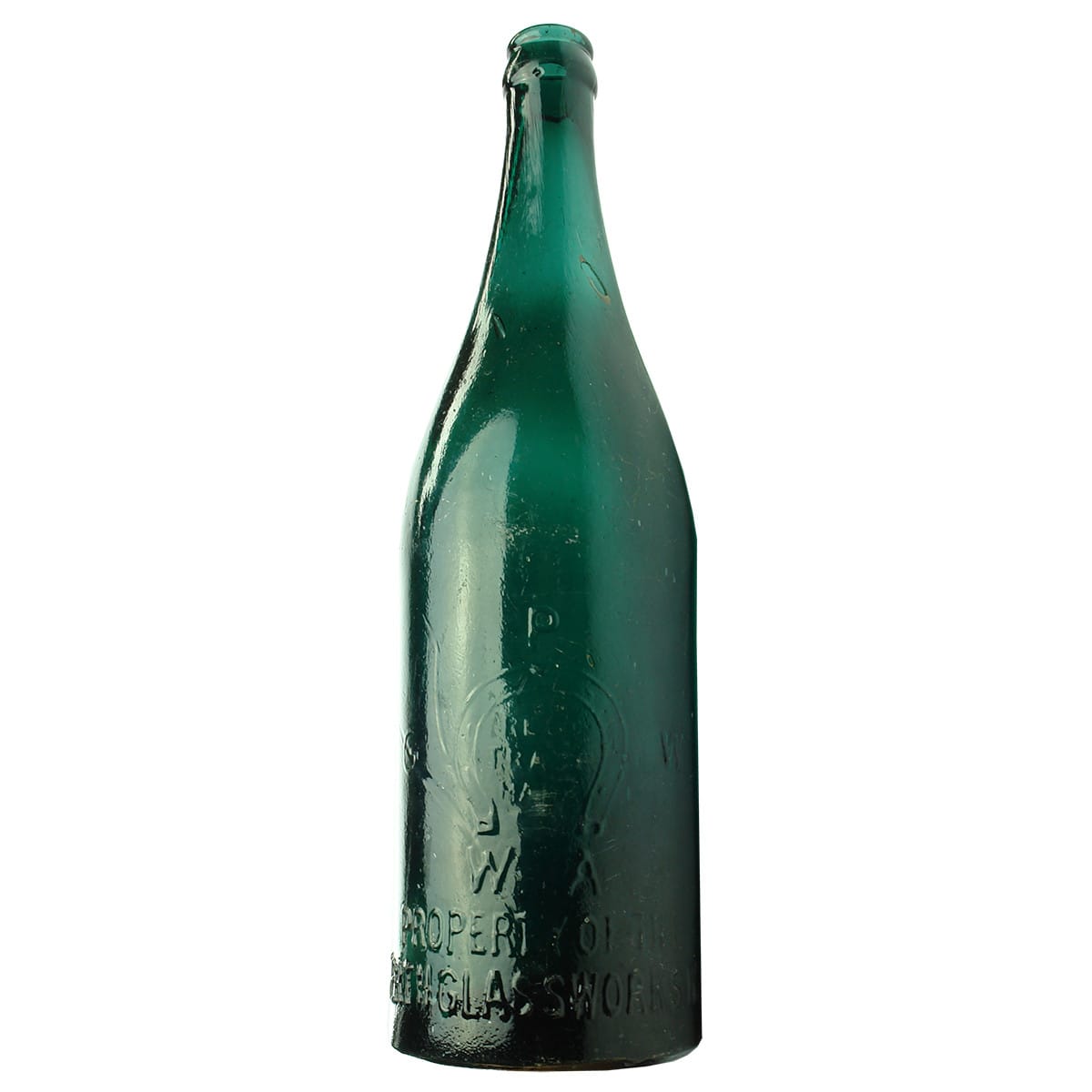 Crown Seal Beer. Perth Glassworks. Dark Blue-Green. 26 oz. (Western Australia)