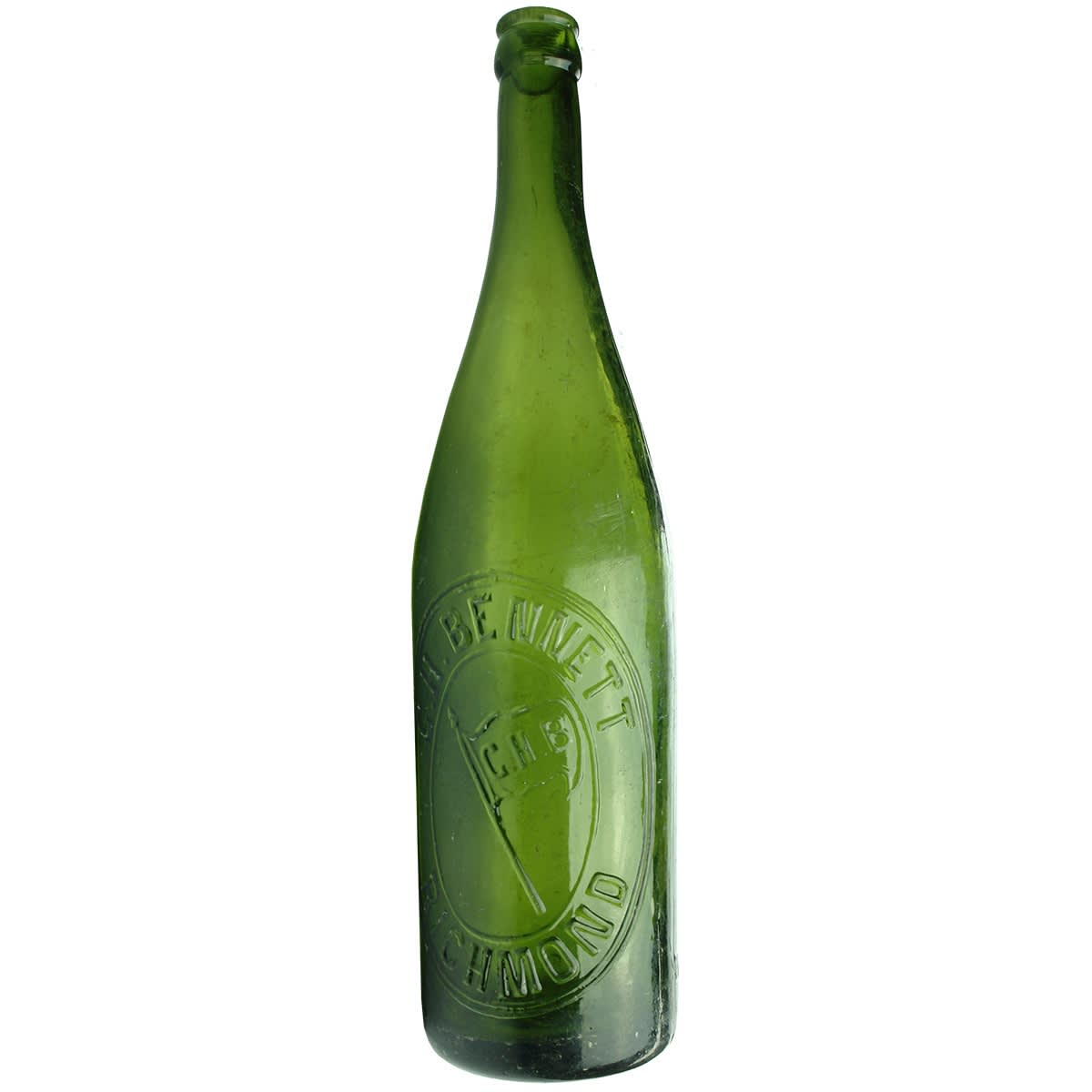 Crown Seal Hop Beer. G. H. Bennett, Richmond. Flag. Green. 26 oz. (Victoria)