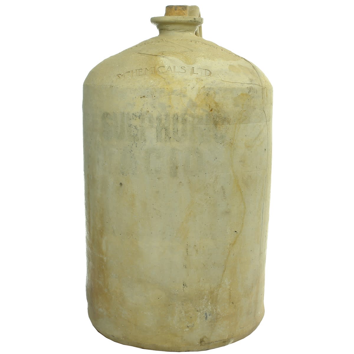 Demijohn. Commonwealth Fertilisers & Chemicals Ltd. Sickle. Sulphuric Acid. (Victoria)