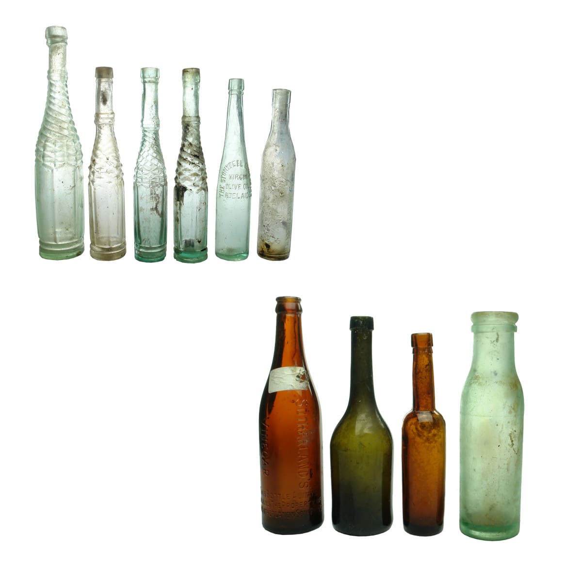 10 Household Bottles: Salad Oils; Cod Liver Oil; Chutney; Vinegar; Castor Oil.