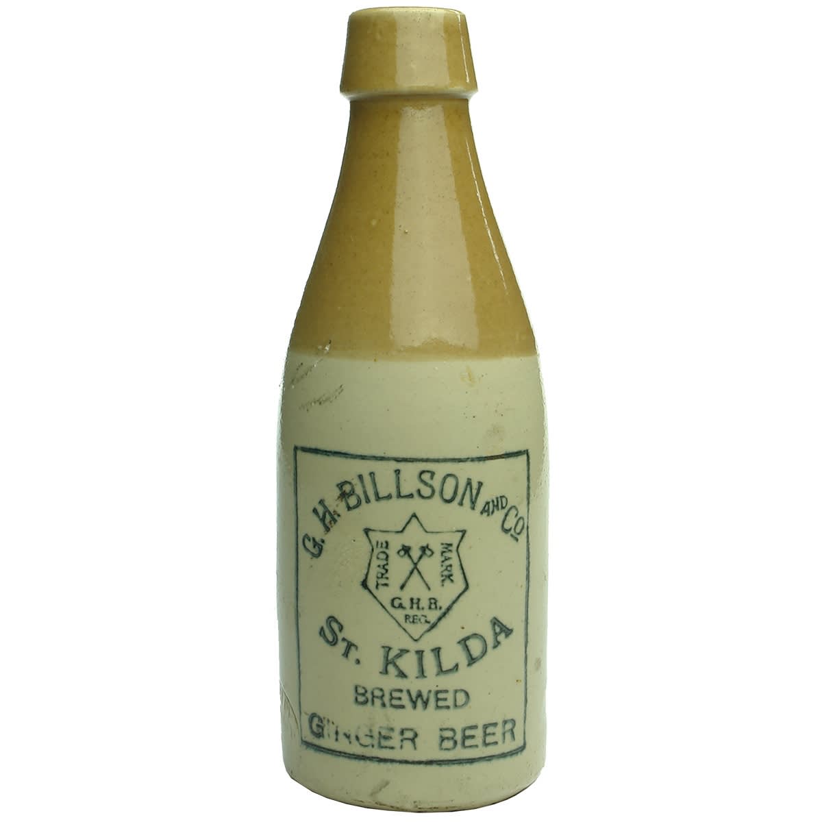 Ginger Beer. G. H. Billson and Co., St Kilda. Kennedy Glasgow pottery. (Victoria)