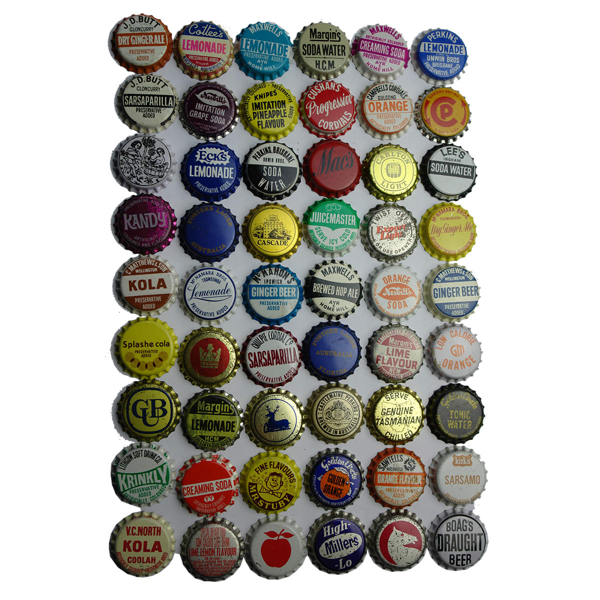 50+ Crown Seal Caps. Good mix of Queensland and more. Butt Cloncurry; Maxwells Ayr & Home Hill; Campbell's Gulgong and so many more.