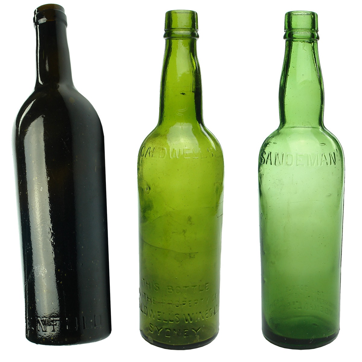 3 Wines: Penfolds Black; Caldwell's Sydney; Sandeman Ltd Sydney. (New South Wales)