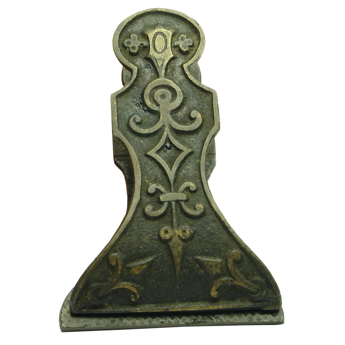 Metalware. Ornate Cast Brass Letter Clip.