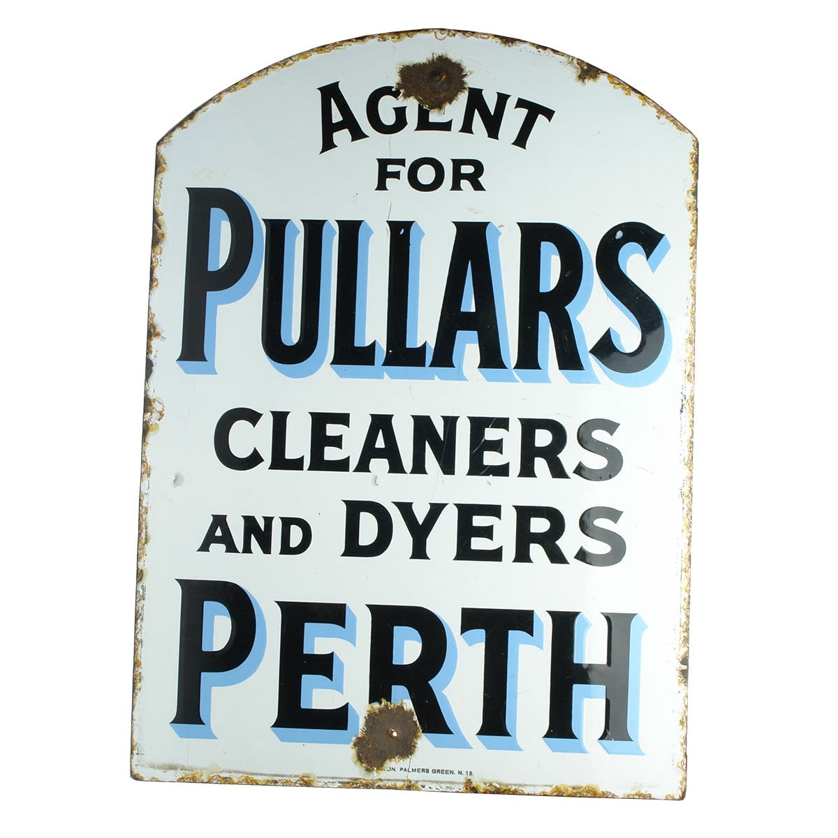 Sign. Pullars' Dye Works, Perth. Enamel. Double Sided. (United Kingdom)