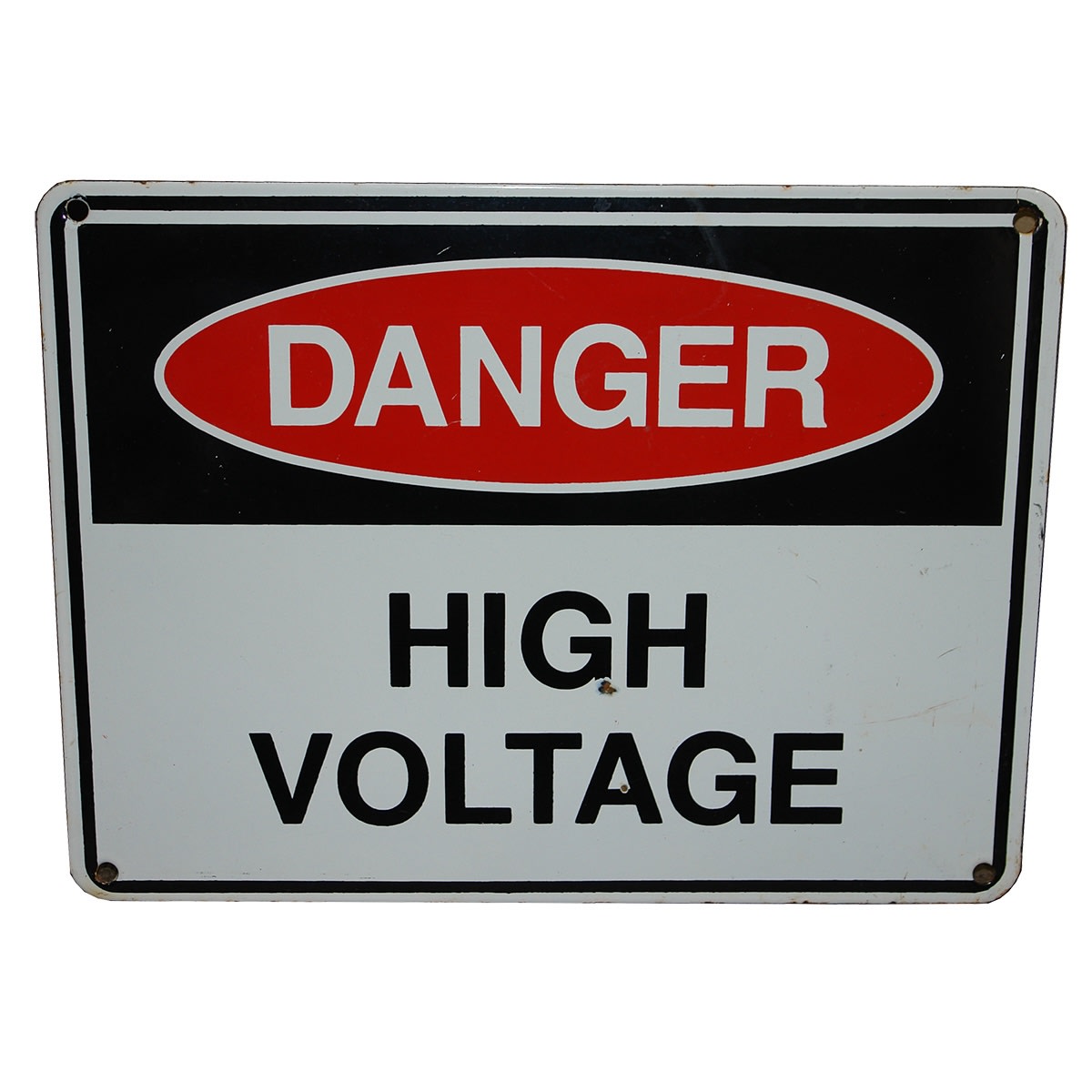 Enamel Sign. Danger High Voltage.