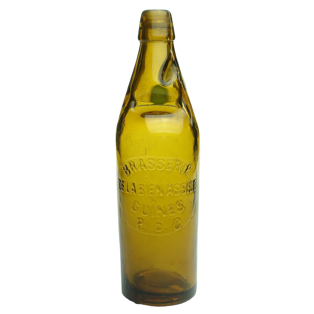 Codd. De La Bien Assise, Guines. One Way Pour. Amber. 26 oz. (France)