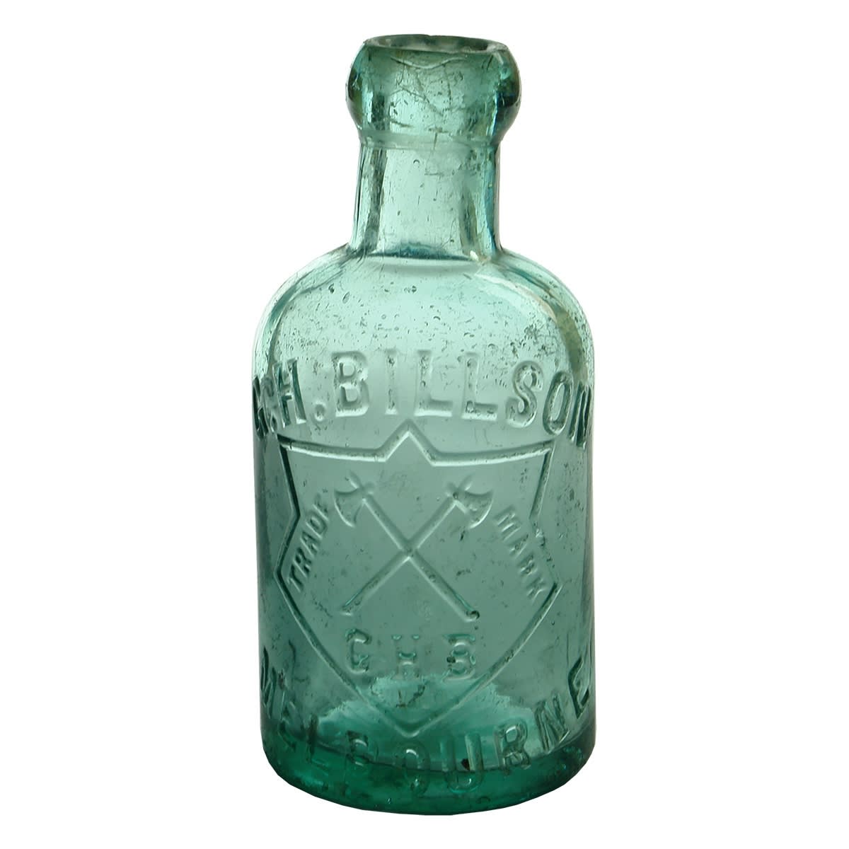 Dump Blob top Soda. G. H. Billson, Melbourne. Axes. Aqua. 5 oz. (Victoria)