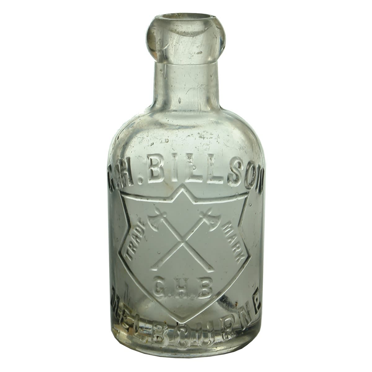 Dump Blob top Soda. G. H. Billson, Melbourne. Axes. Clear. 5 oz. (Victoria)