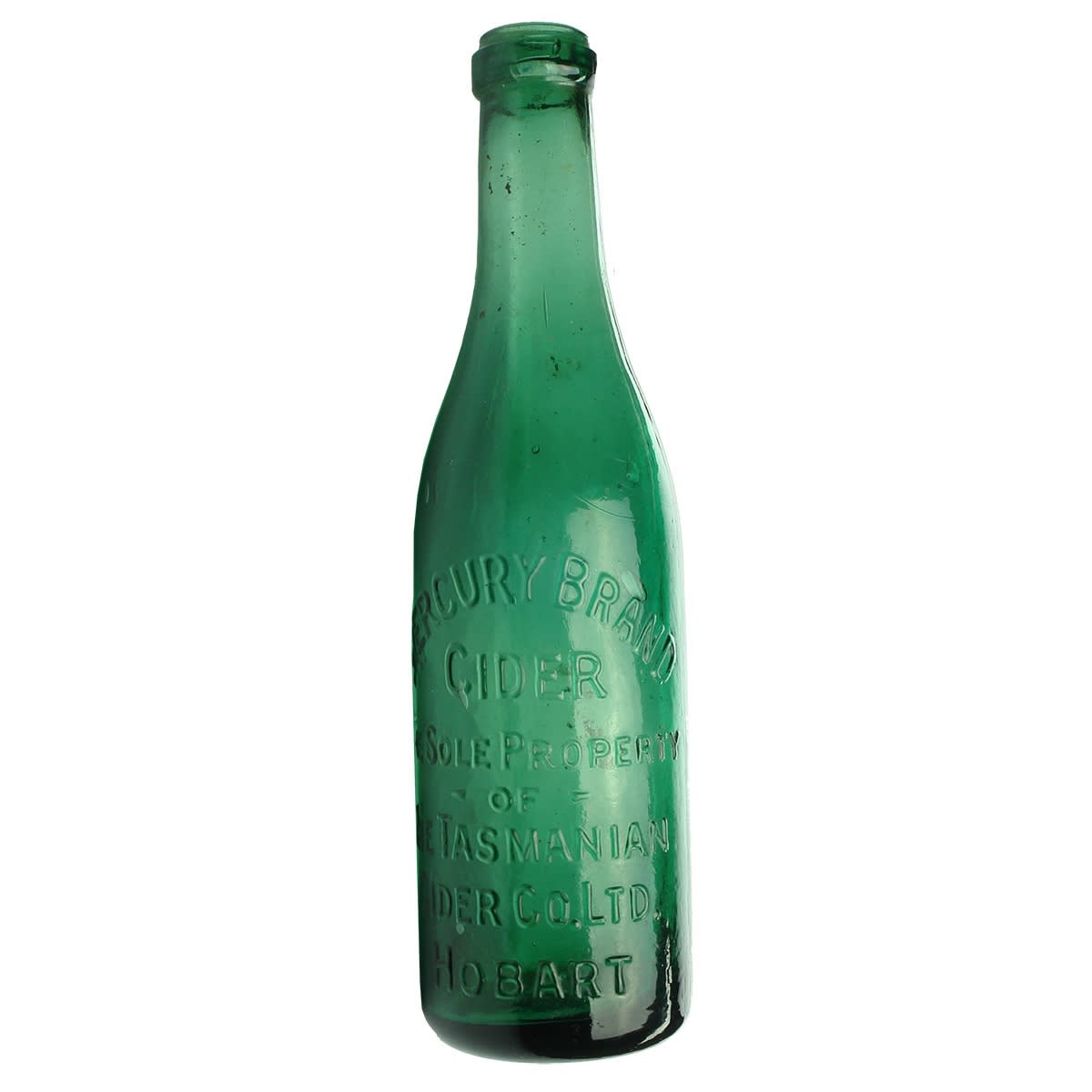 Cider. Mercury Brand Cider, Hobart. Ring Seal. Green. 13 oz. (Tasmania)