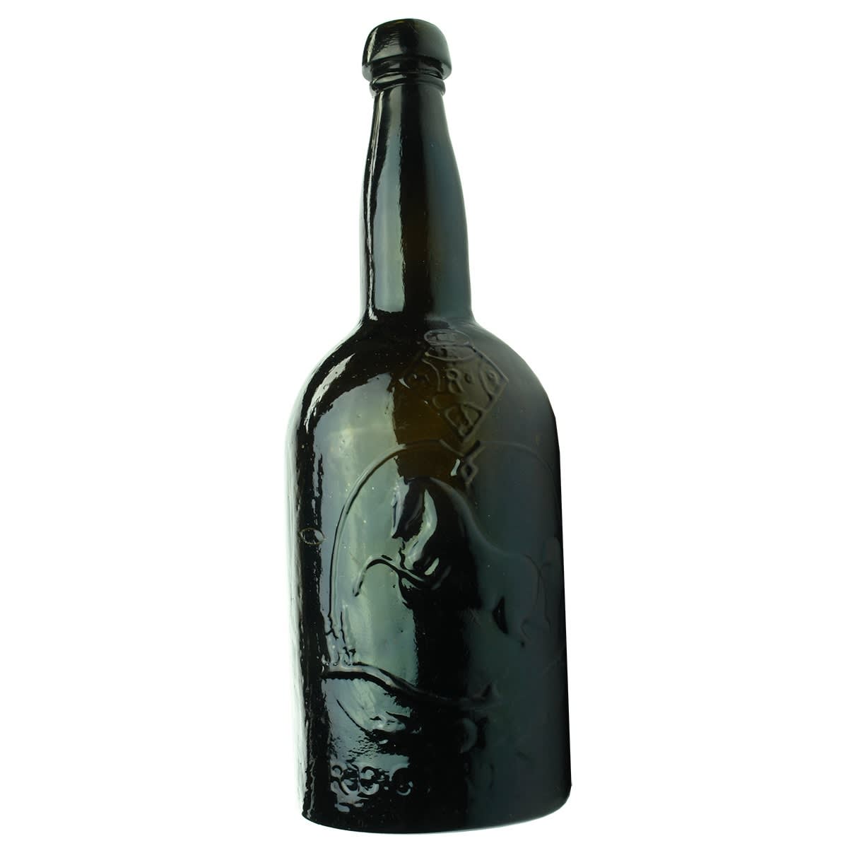 Beer. Squat Black Horse Ale. Mushroom top. 26 oz. Repaired.
