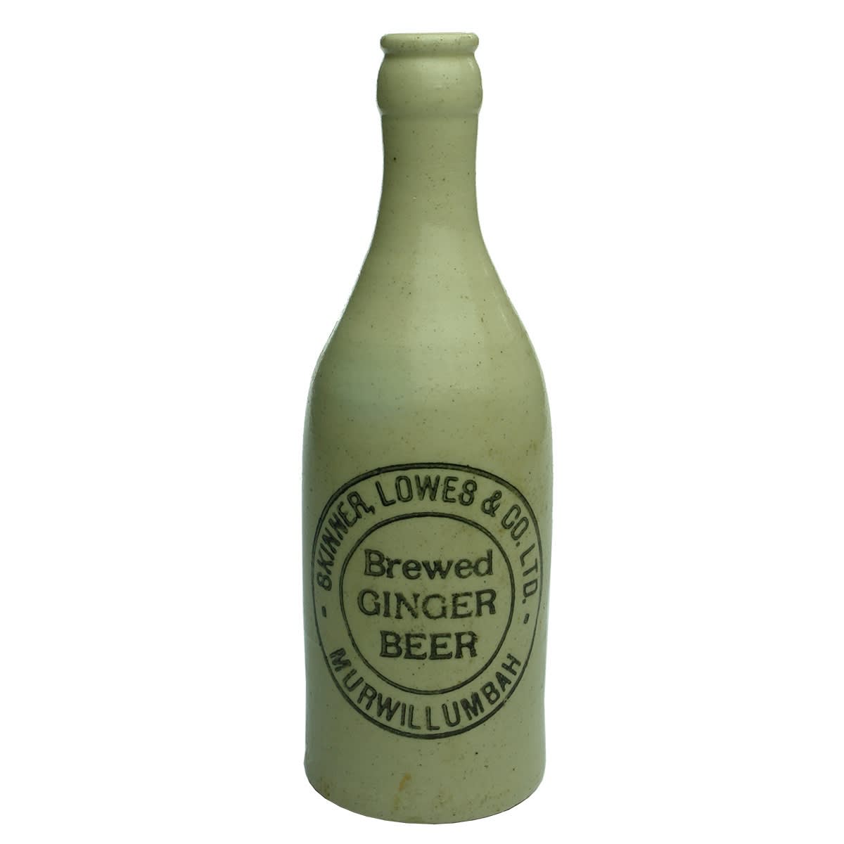 Ginger Beer. Skinner, Lowes & Co. Ltd. Murwillumbah. Crown Seal. All White. (New South Wales)