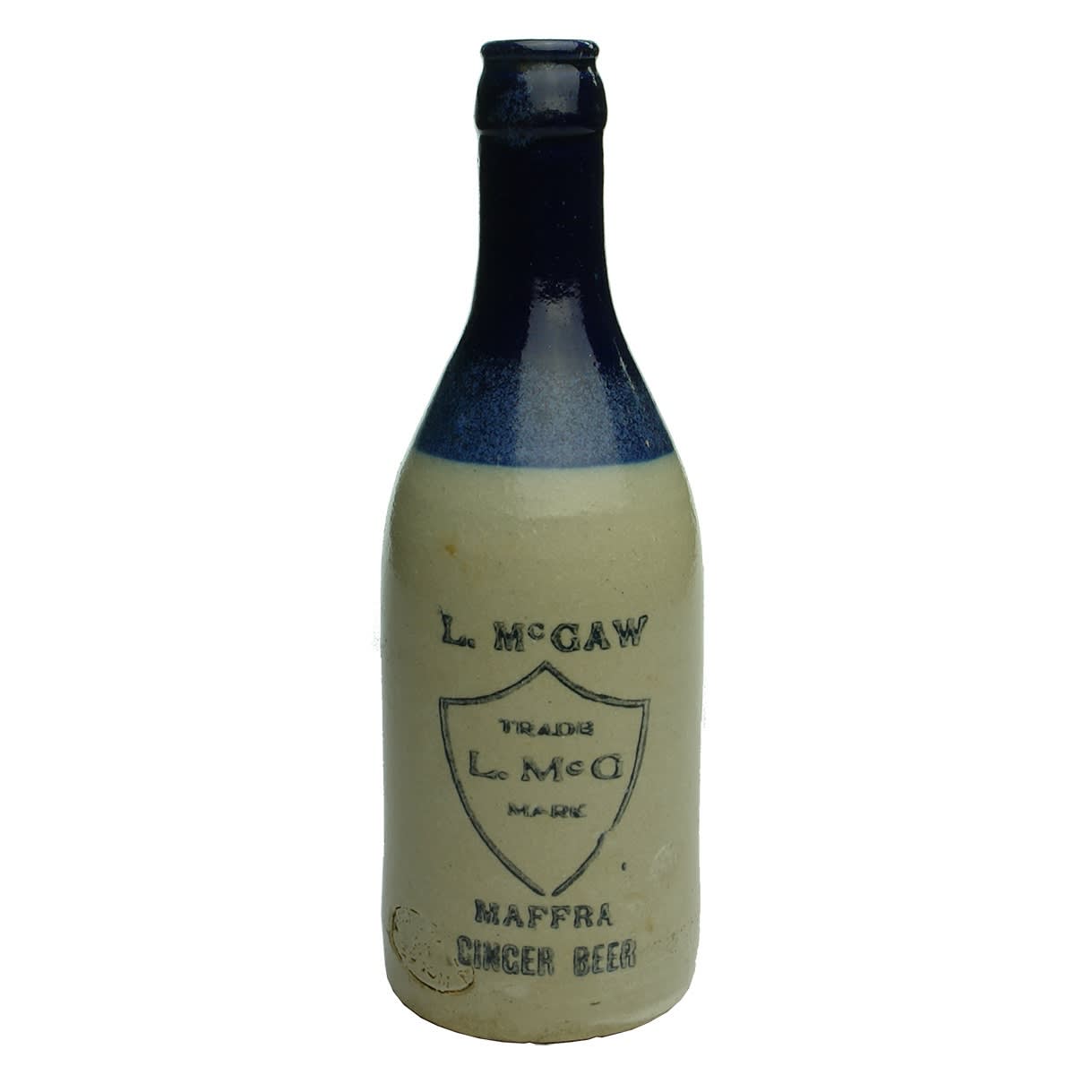 Ginger Beer. L. McGaw, Maffra. Crown Seal. Champagne. Blue Top. (Victoria)