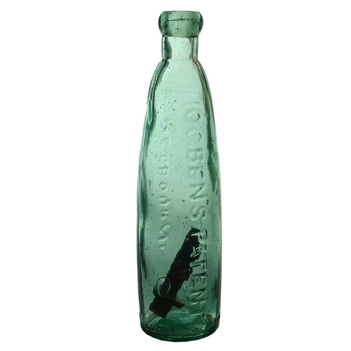 Hogbens Patent Melbourne stick bottle. Aqua. 10 oz. (Victoria & New South Wales)