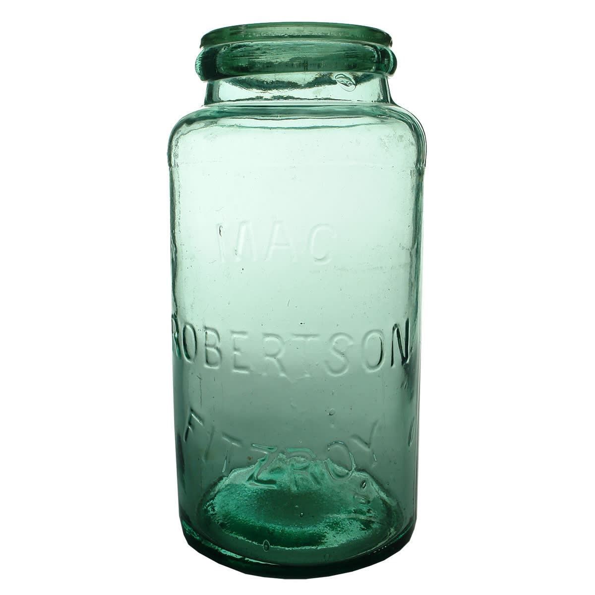 Jar. MacRobertson, Fitzroy. Lolly. Aqua. 1 Gallon. (Victoria)