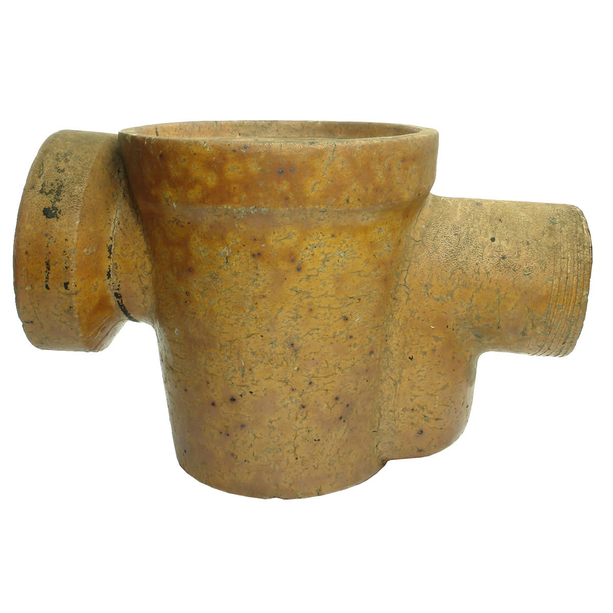 Large Earthenware Gully Trap or similar. Stamp: Large Kangaroo / Lithgow. (Lithgow Pottery. New South Wales)