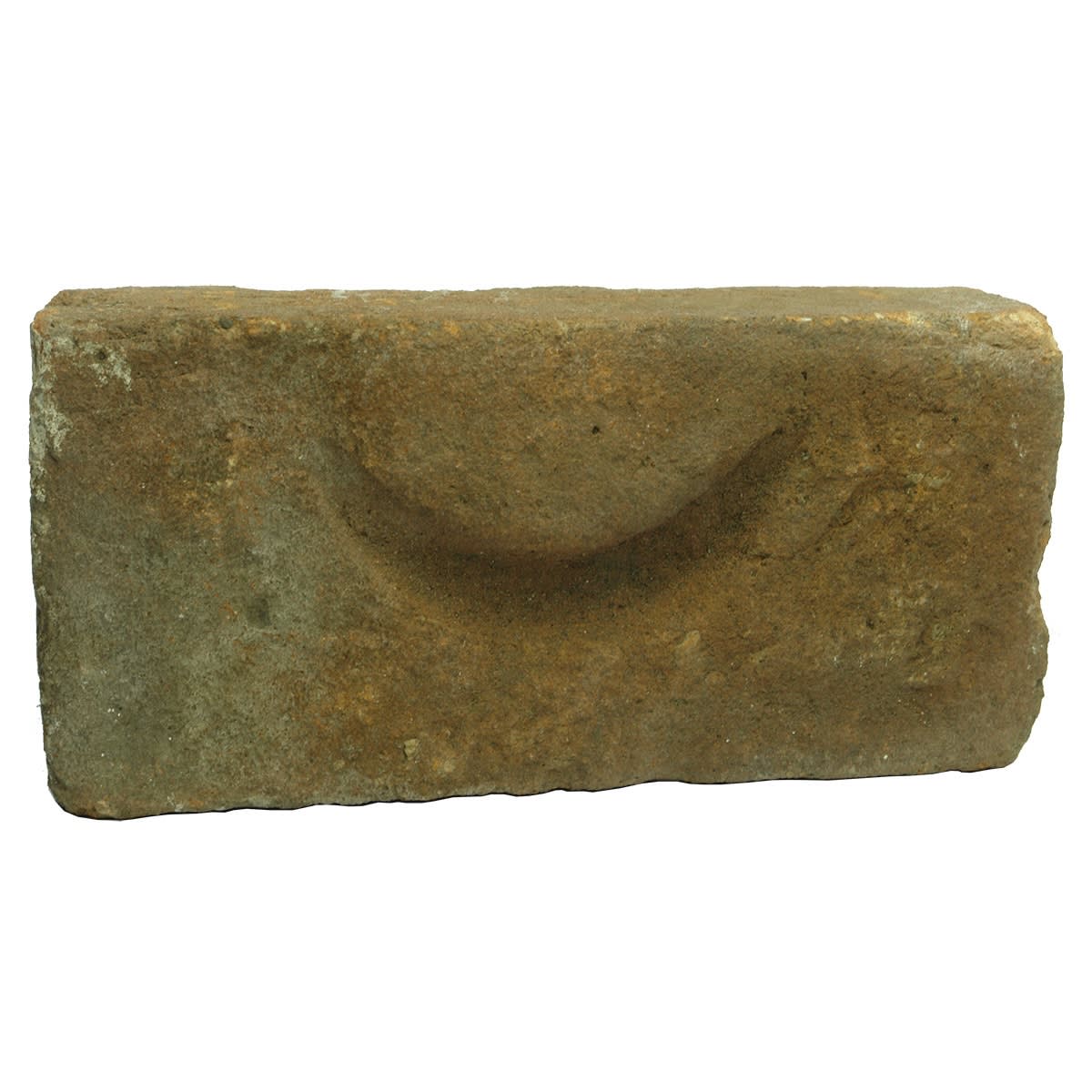 Brick. Crescent moon shape. Sandstock type.
