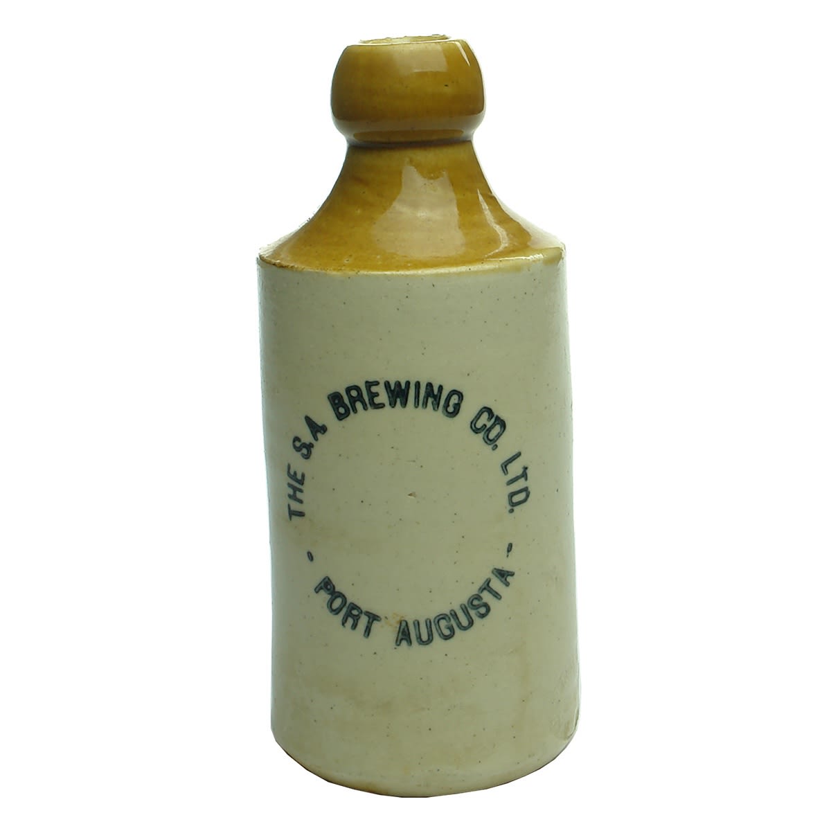 Ginger Beer. The S. A. Brewing Co. Ltd., Port Augusta. Tan Top. Dump. (South Australia)