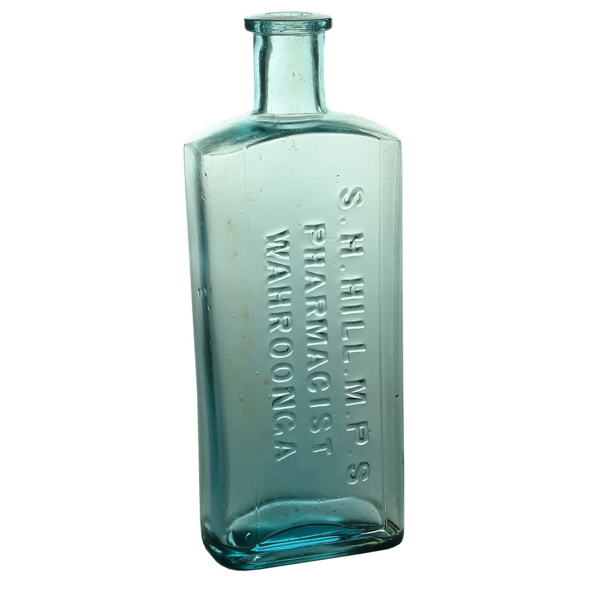 Chemist. S. H. Hill. M. P. S., Wahroonga. Ice Blue. 8 oz. (New South Wales)