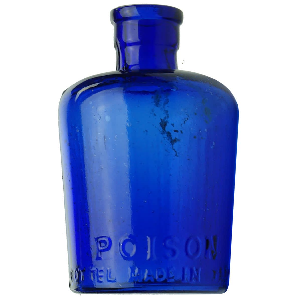 Lysol. 22 embossed lines down front, Poison, Bottel (sic) Made in Japan to rear. Cobalt. 4 oz.
