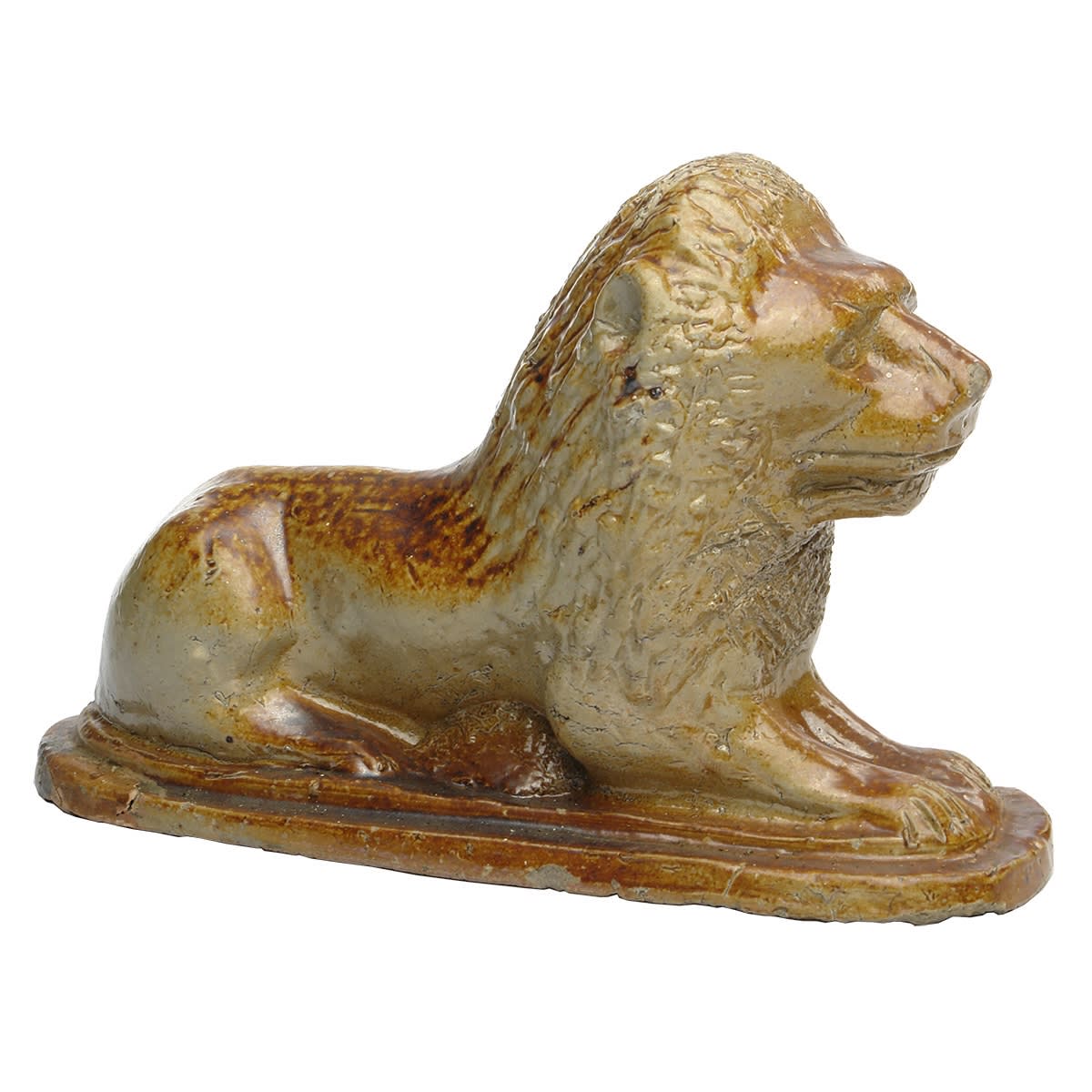 Pottery. Signed Salt Glaze Stoneware Lion.