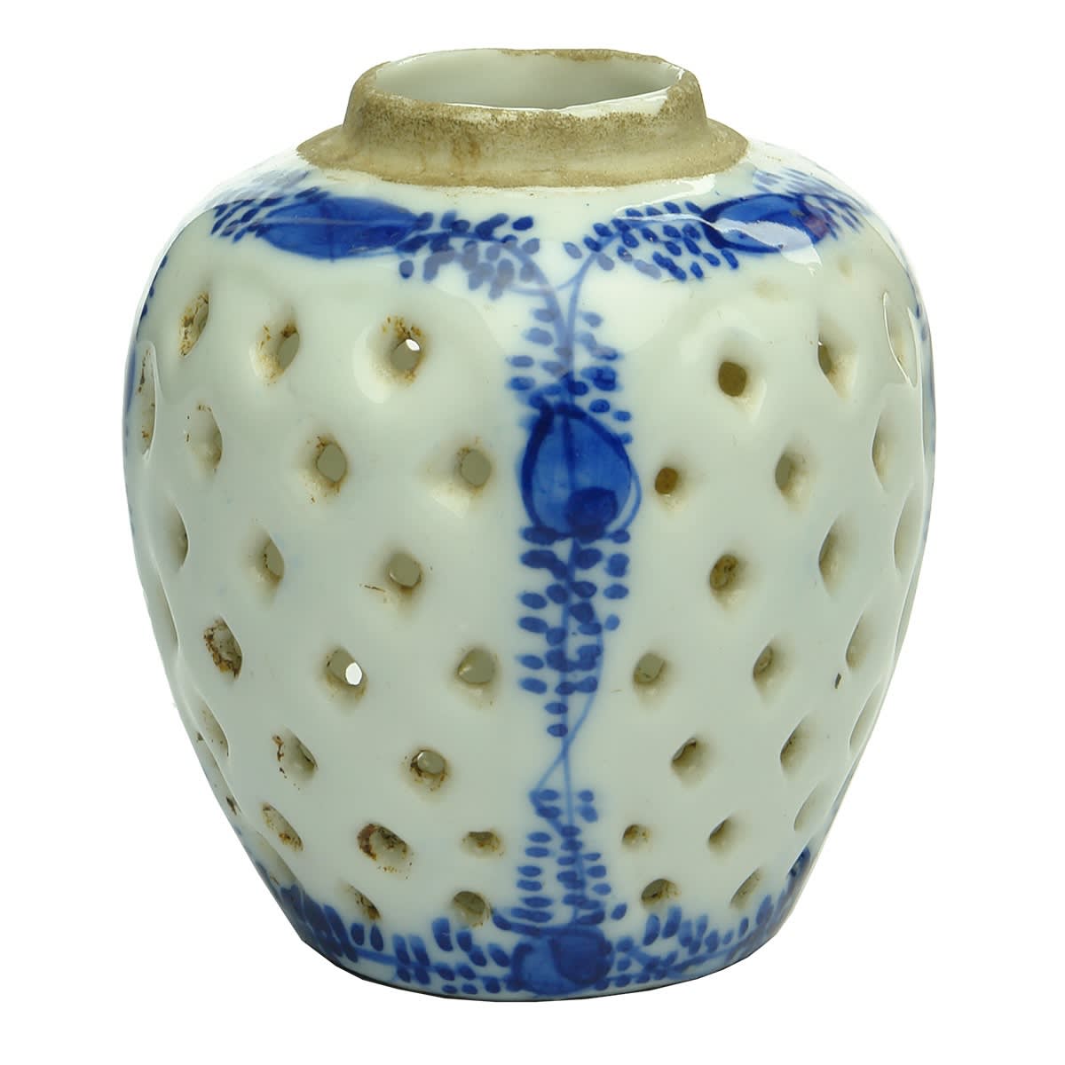 Incense/Pot Pourri Holder. Blue & White china.