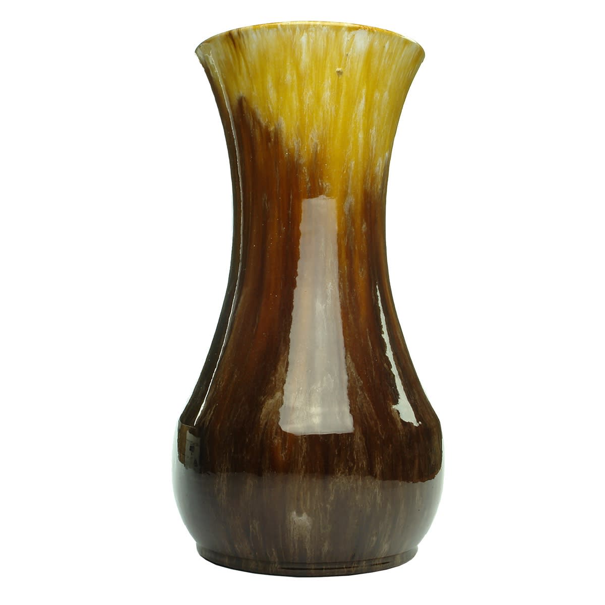 Vase. Very large John Campbell Tasmania. Yellow & Brown.