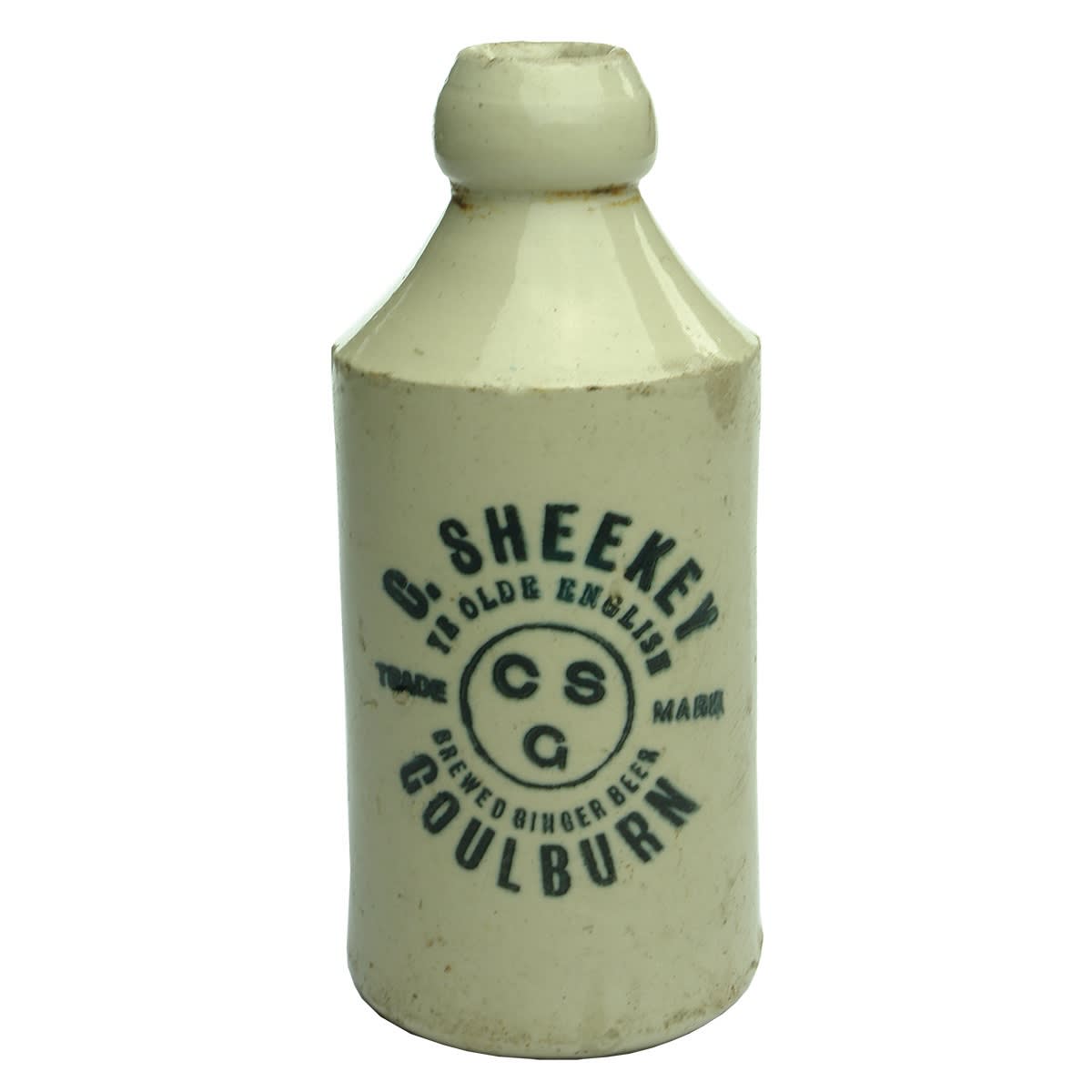 Ginger Beer. C. Sheekey, Goulburn. Dump Blob Top. R. Fowler 1913. (New South Wales)