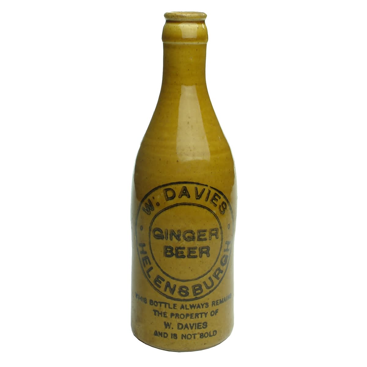 Ginger Beer. W. Davies, Helensburgh. All Tan. Crown Seal. (New South Wales)