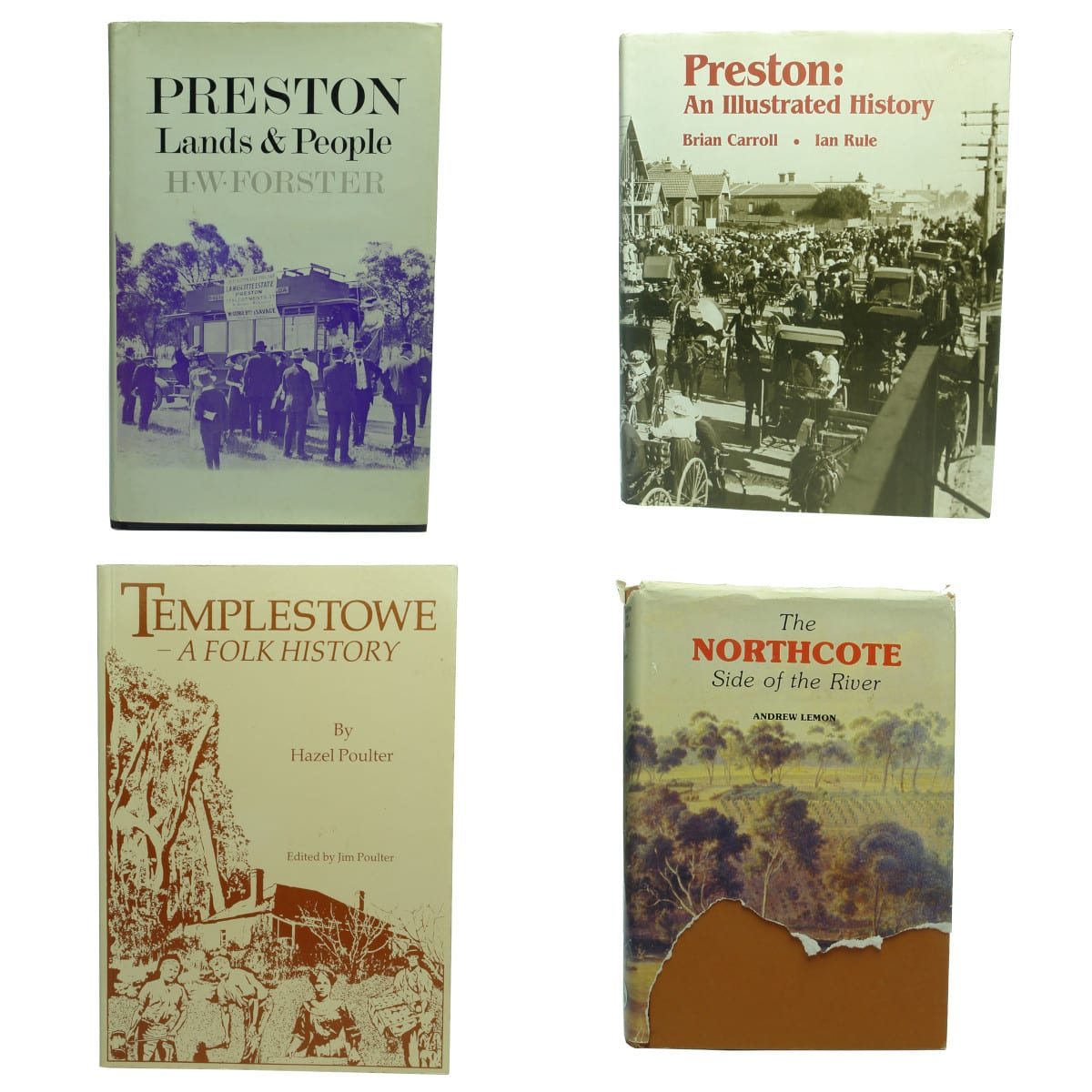 4 Victorian History Books: 2 different Preston books; Templestowe & Northcote. (Victoria)