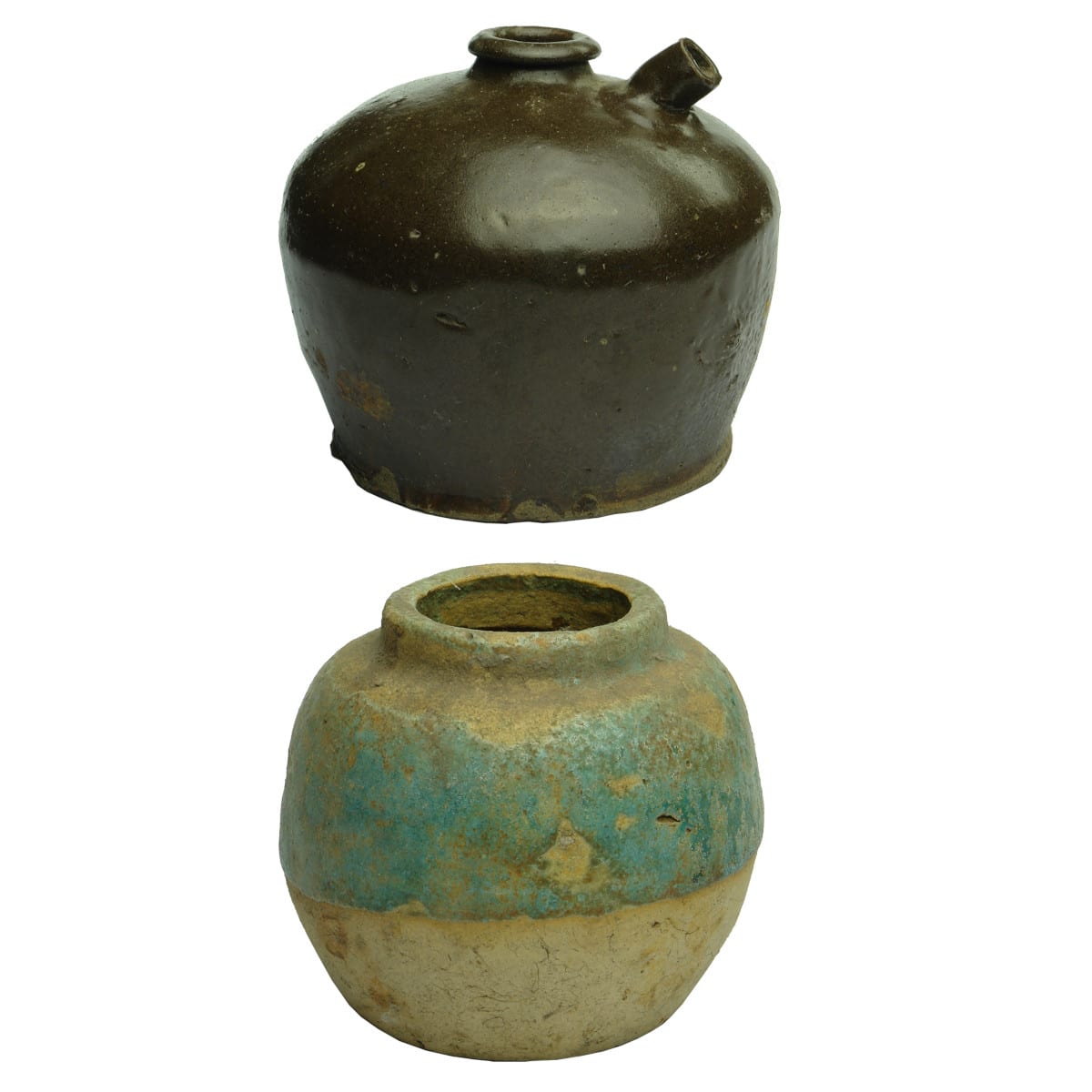 Chinese. Soya Sauce; Ginger Jar with Green Glaze.