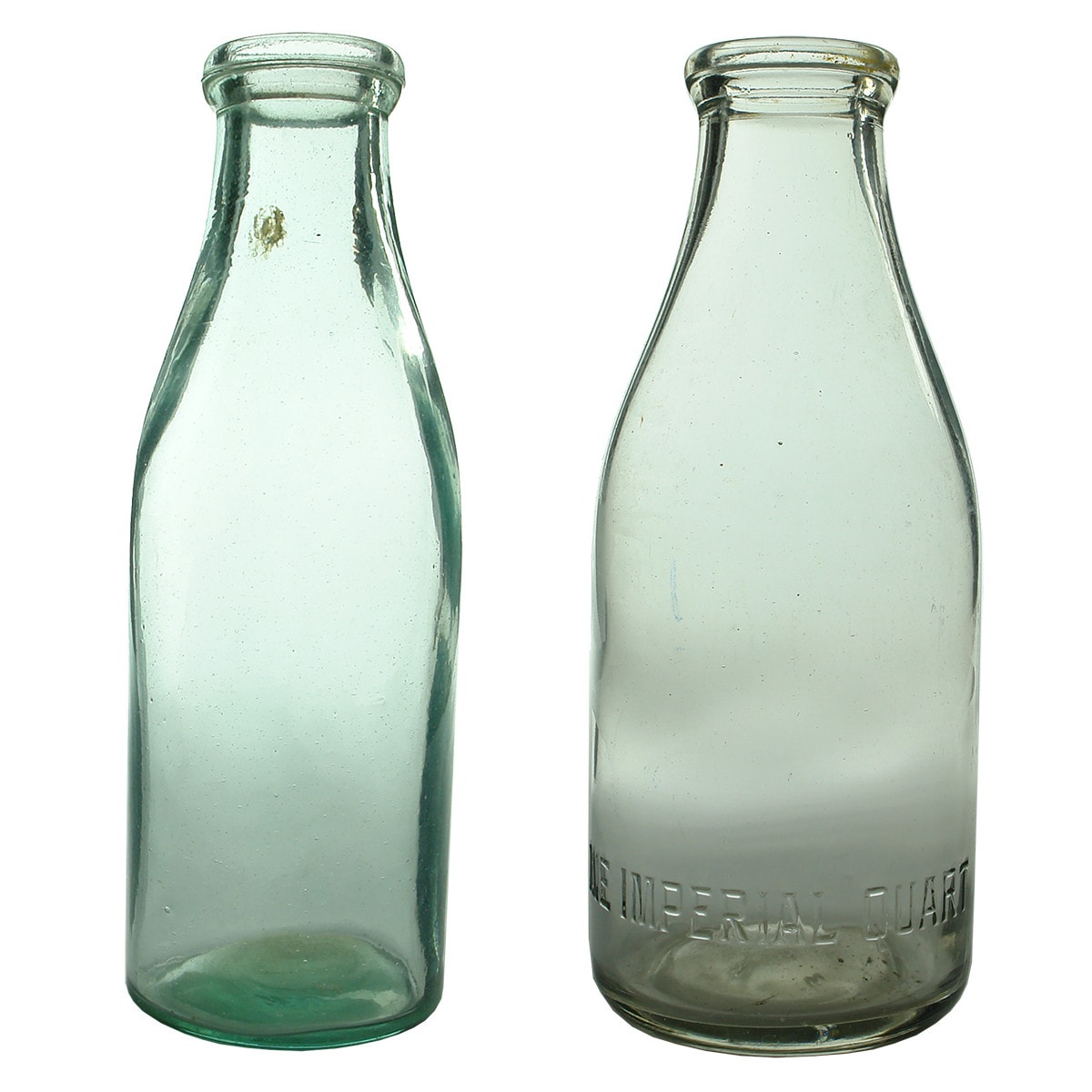 2 Plain Quart Milks: Tall & Fat shapes.