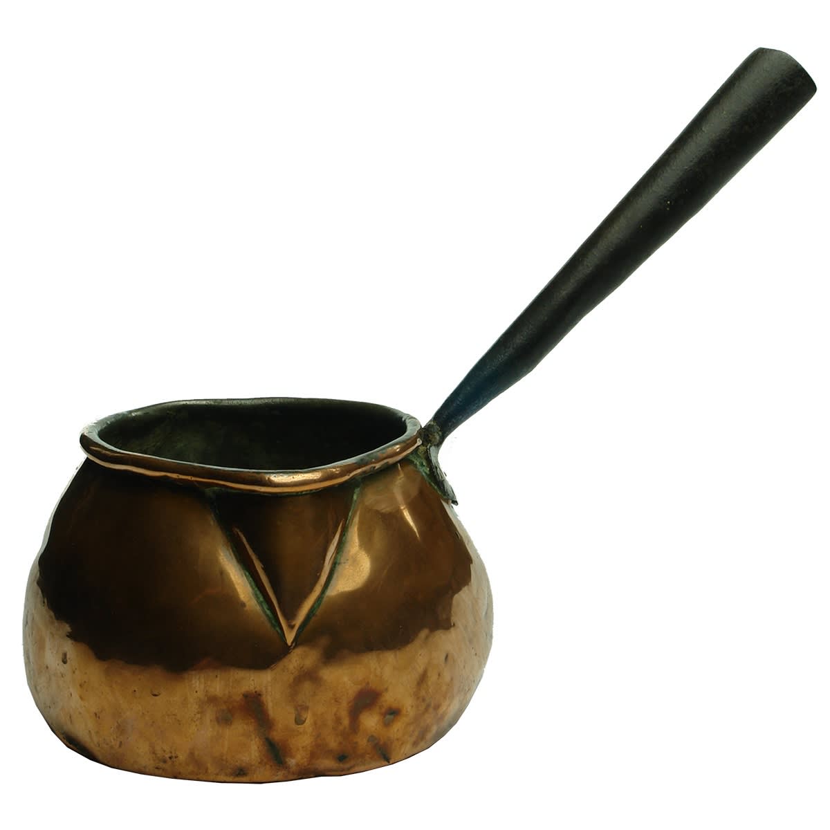 Ladle like Pouring Jug. Copper with Cast Iron Handle.