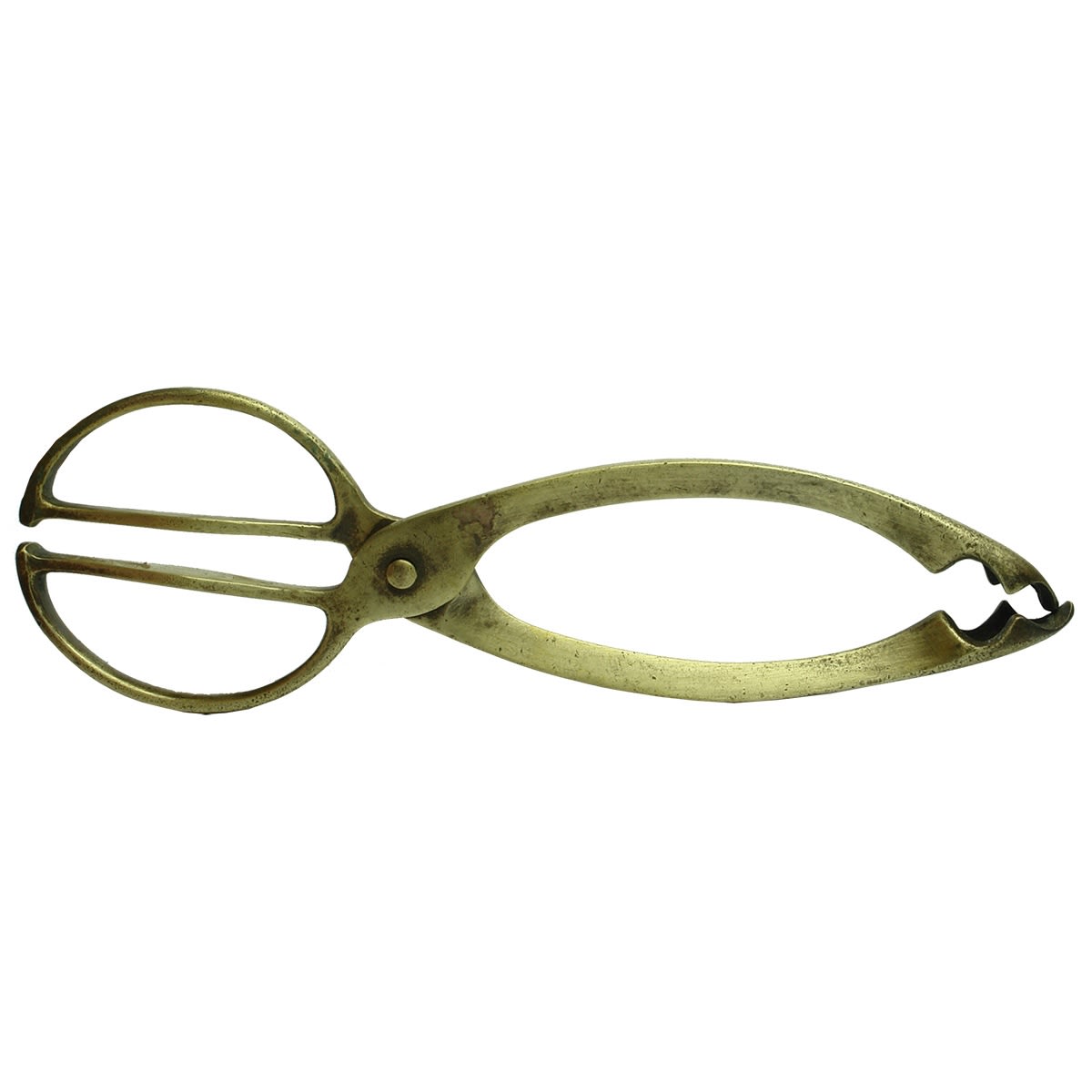 Metalware. Antique Brass Coal Tongs.