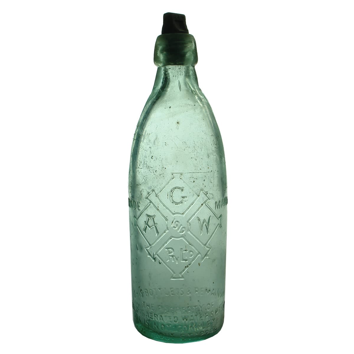 Internal Thread. Geelong Aerated Waters. Aqua. 26 oz. (Victoria)