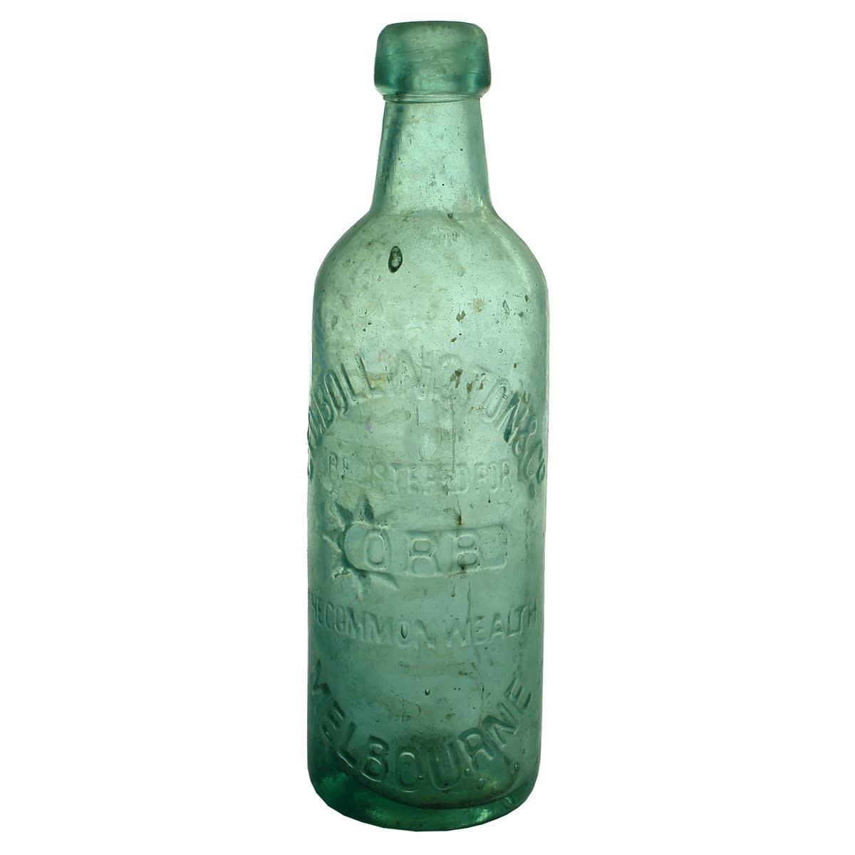 Internal Thread. Geo. Bollington & Co, Melbourne. ORB. Crude variety. Aqua. 26 oz. (Victoria)