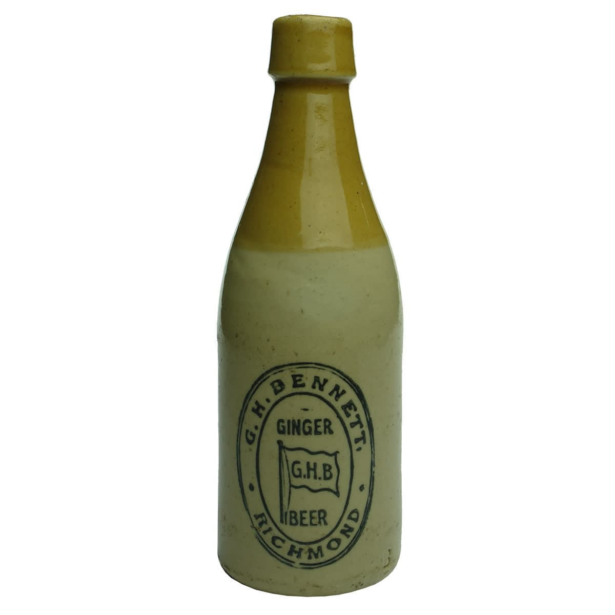 Ginger Beer. G. H. Bennett, Richmond. B stamp. Tan Top. 10 oz. (Victoria)