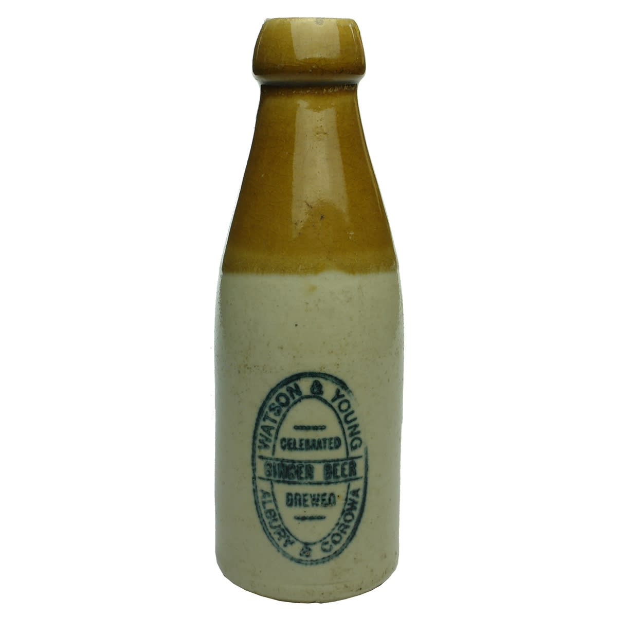 Ginger Beer. Watson & Young, Albury & Corowa. Champagne. Tan Top. Internal Thread. (New South Wales)