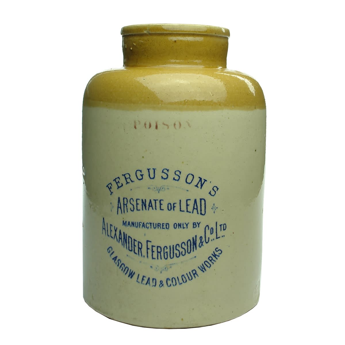 Poison. Fergusson's Arsenate of Lead, Glasgow. Blue print. Original Label. 271 mm.