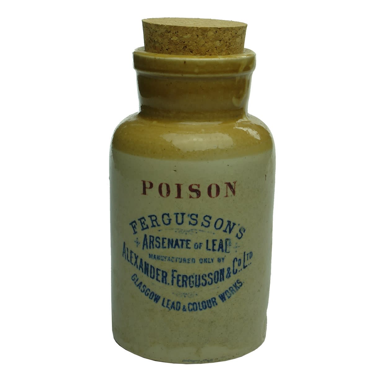 Poison. Fergusson's Arsenate of Lead, Glasgow. Blue print. 163 mm.