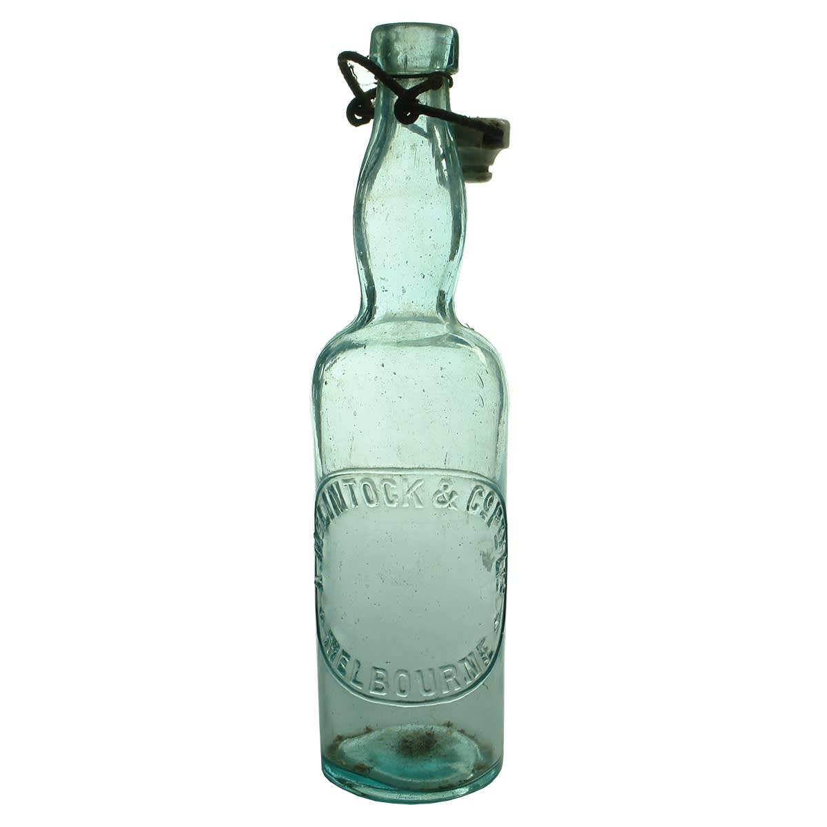 Disinfectant. A. McLintock & Co Pty Ltd, Melbourne. Aqua. 20 oz. (Victoria)