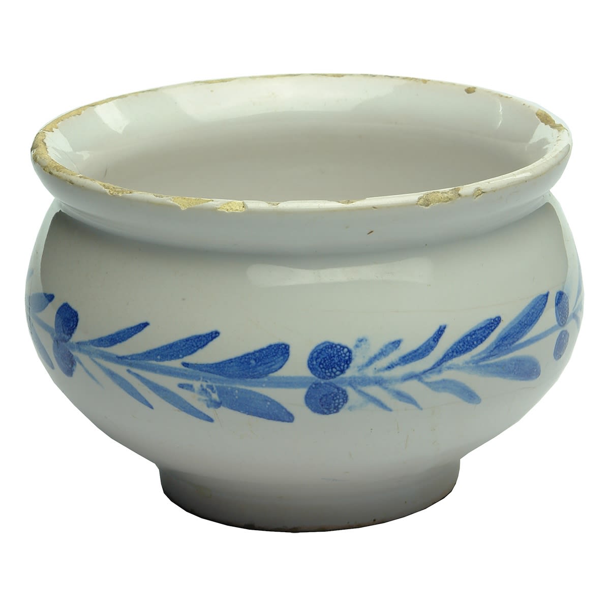 Wide blue & white European pottery bowl.