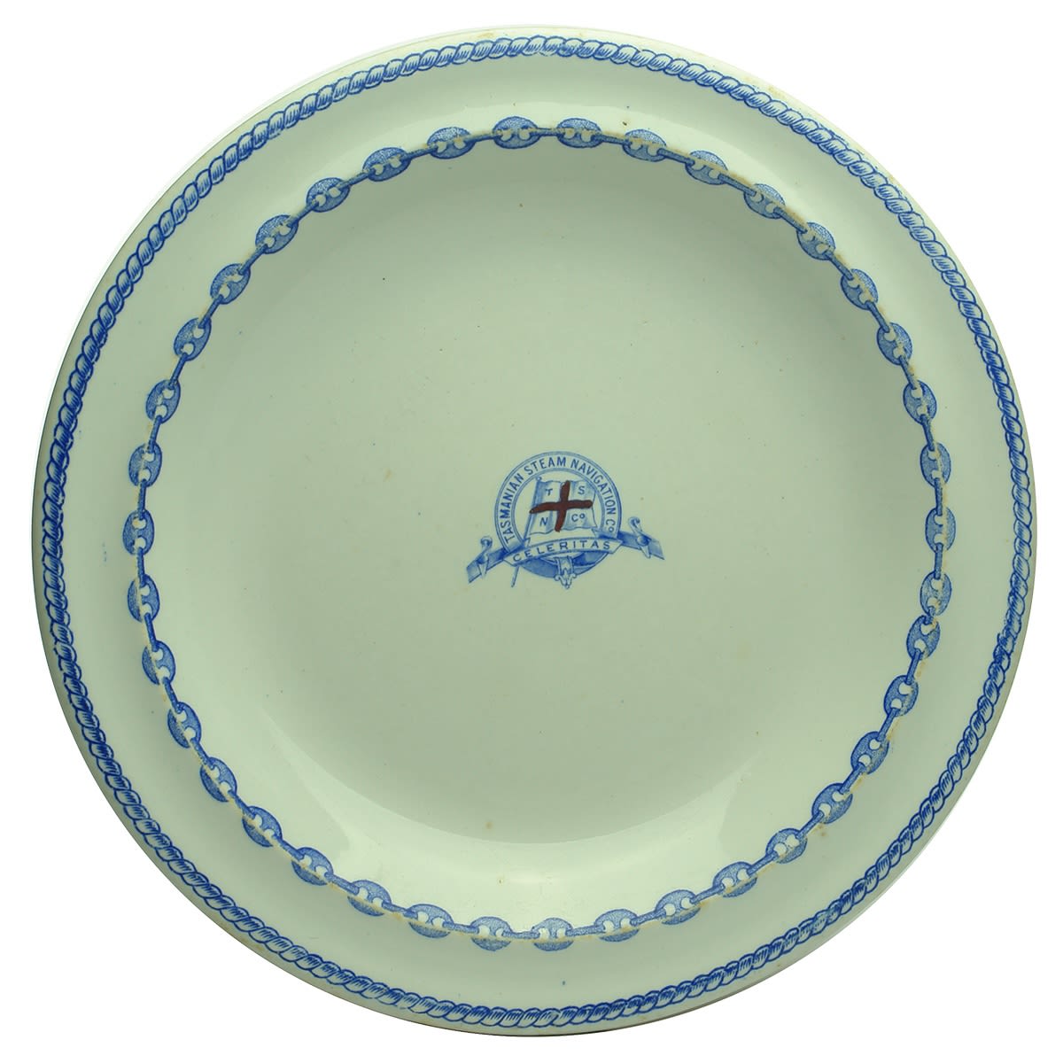 Shipping Plate. Tasmanian Steam Navigation Co. Celeritas. Ironstone China. Bodley & Son Longport. (Tasmania)