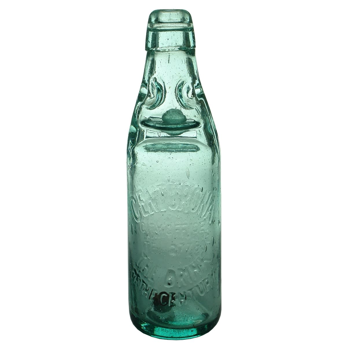 Codd. Centurona Cordial Co., The Drink of the Century, North Fitzroy. Dobson. Aqua. 10 oz. (Victoria)