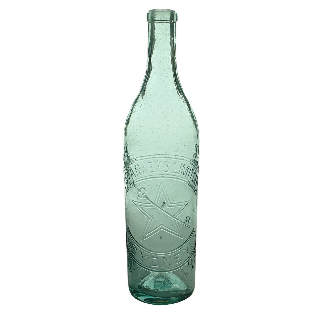 Cordial. Starkey's Limited, Sydney. Star & Key. Aqua. 26 oz. (New South Wales)